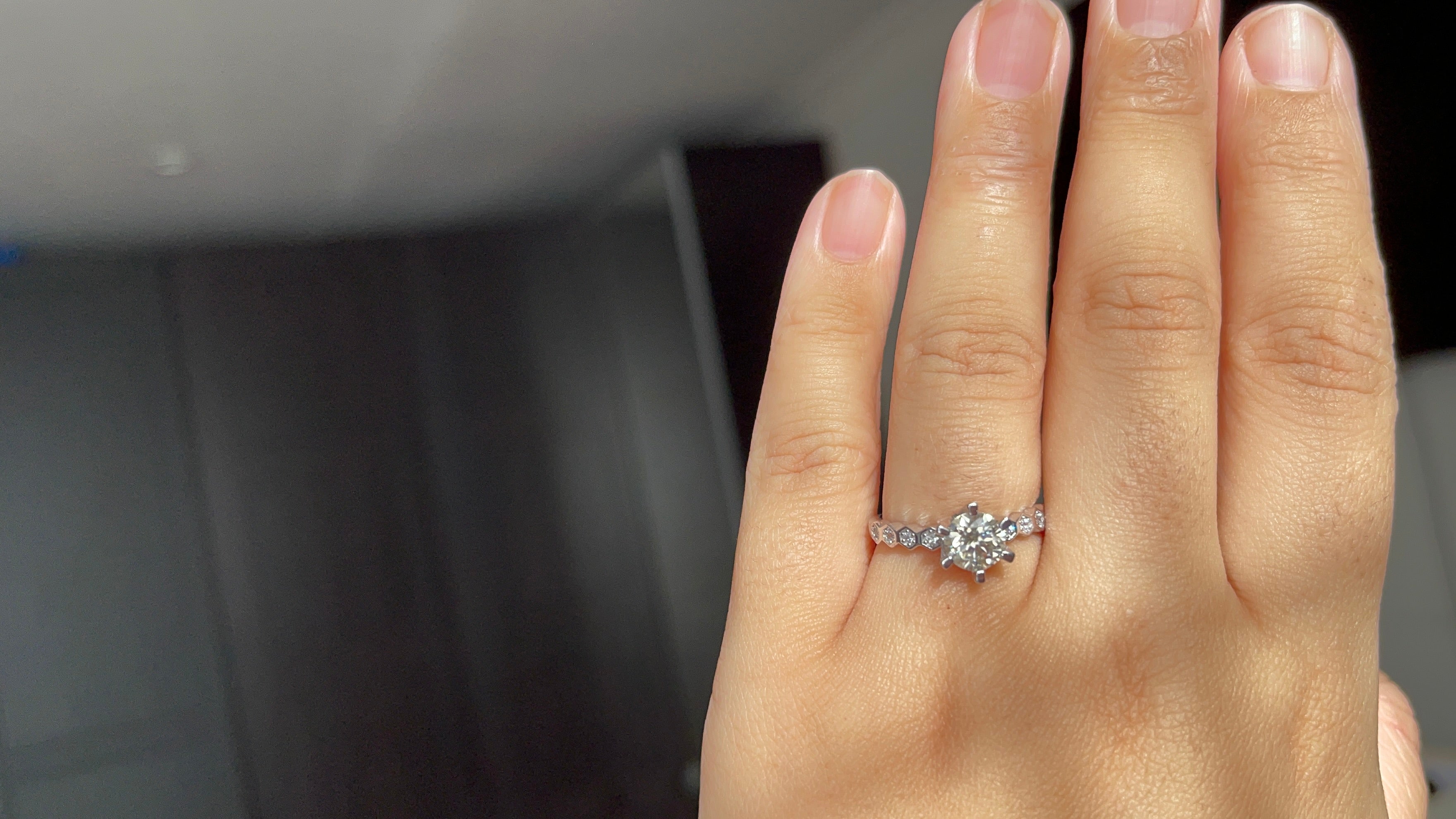 1 Carat Moissanite Solitaire Engagement Ring