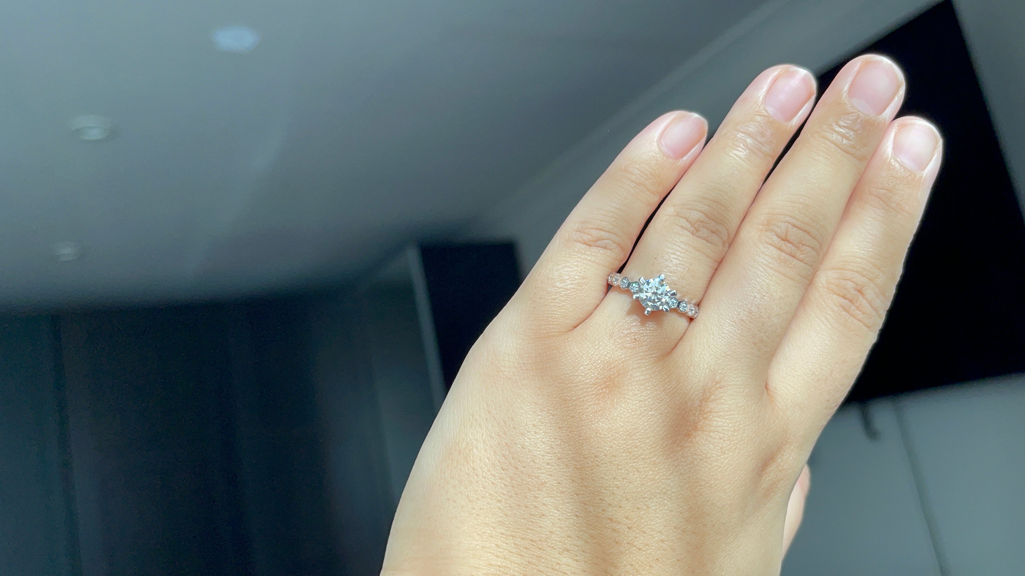 1 Carat Moissanite Solitaire Engagement Ring