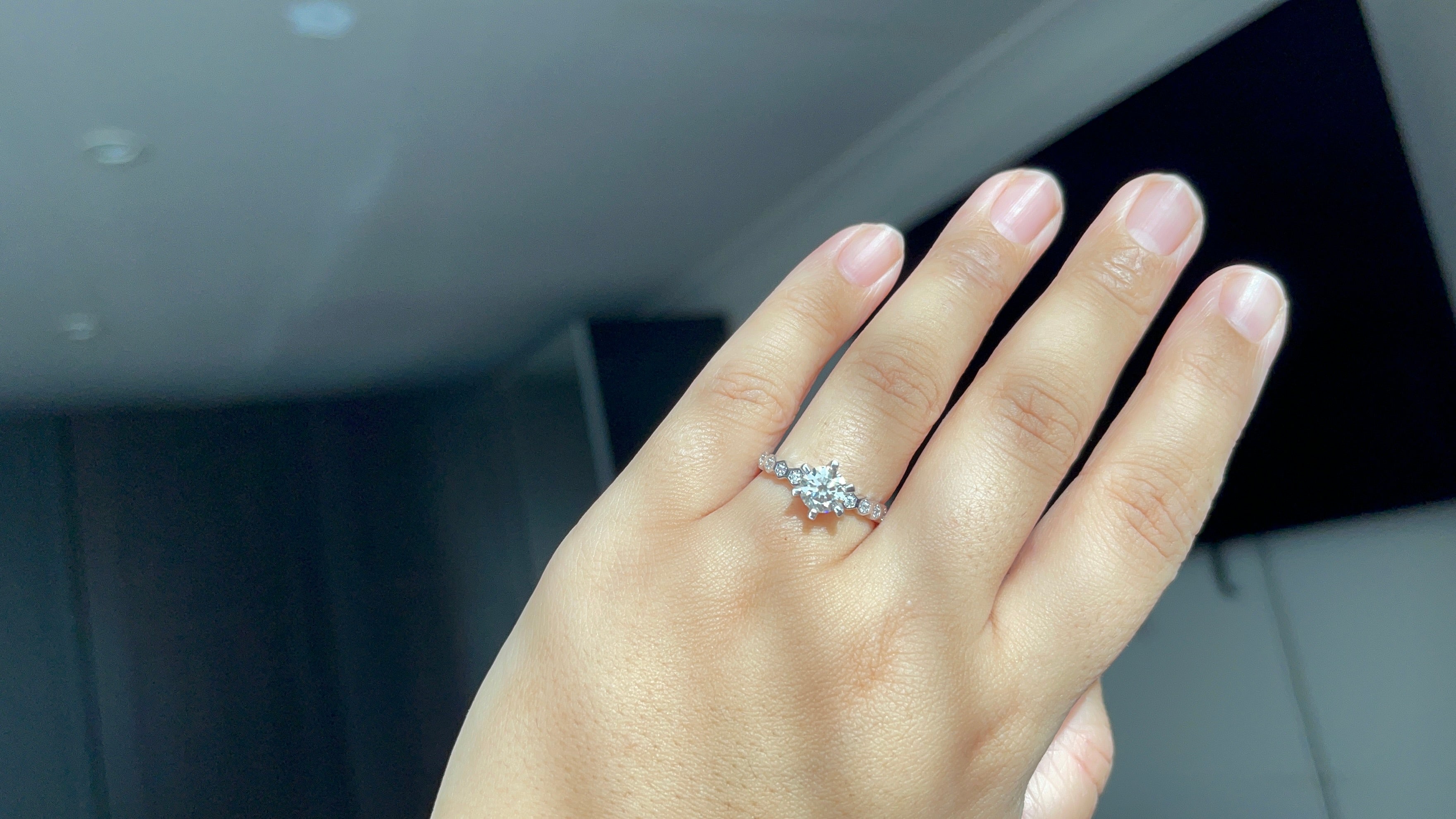 1 Carat Moissanite Solitaire Engagement Ring